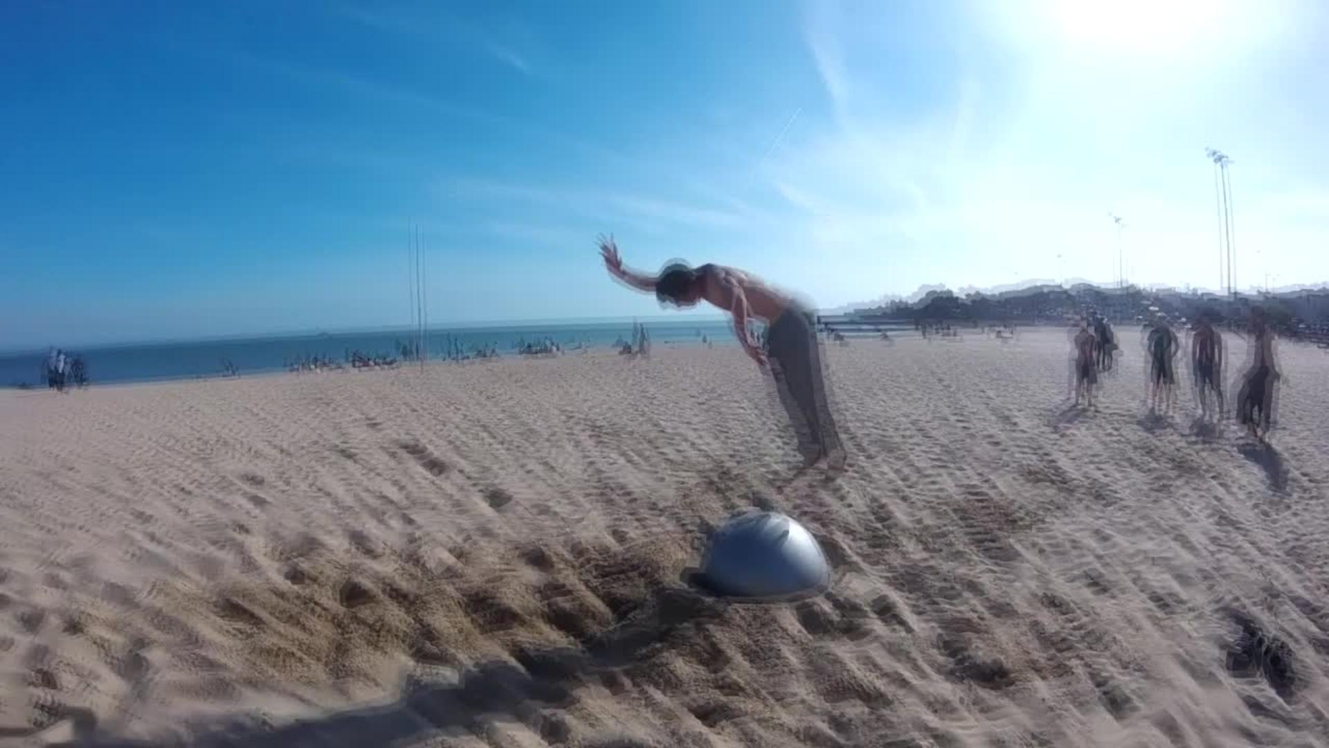 Yoga Ball on Beach Pops Jukin Media Inc