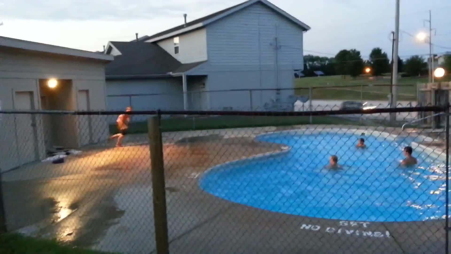 Kid Jumps on Friend's Head in Pool Jukin Media Inc