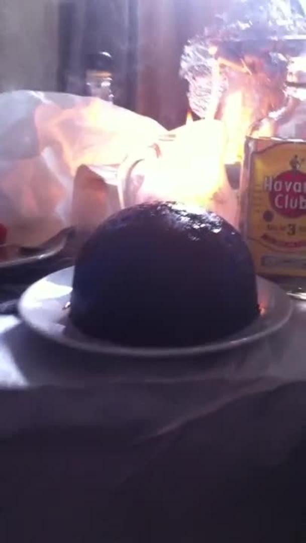 Christmas Pudding Decoration Lights on Fire Jukin Licensing