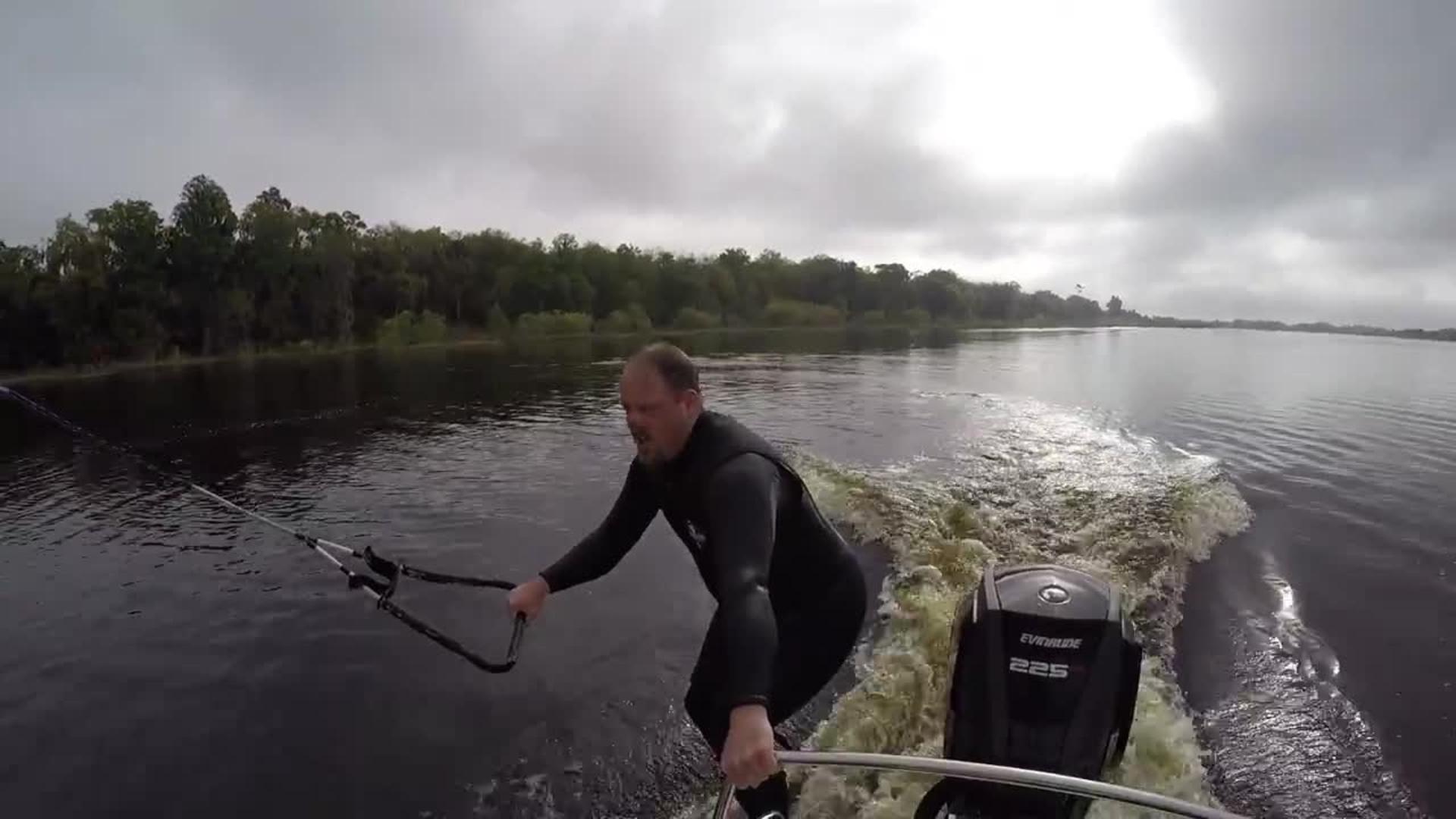 Naked Water Skier Flies through the Air Jukin Media Inc