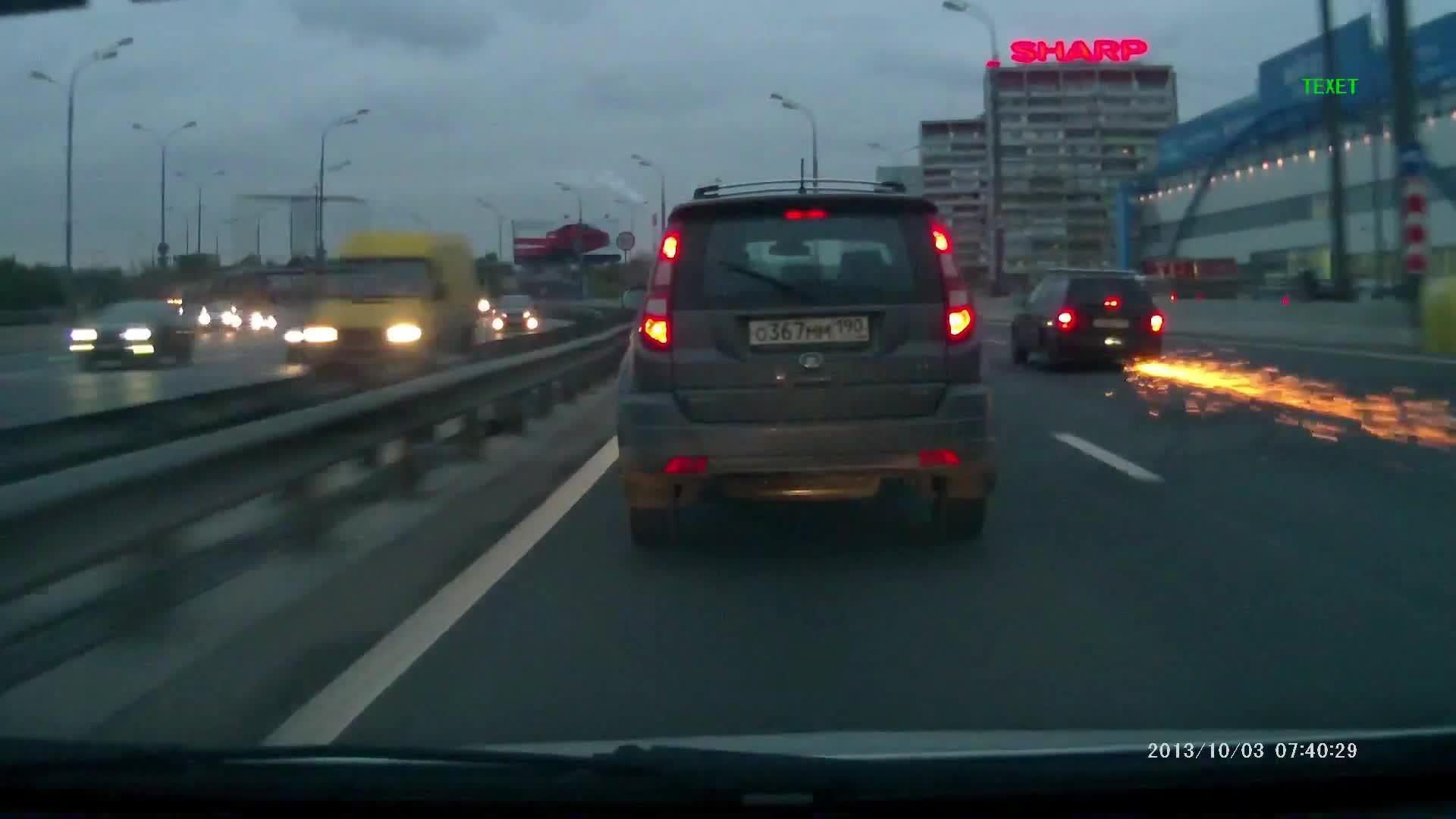 Tire Falls Off on Highway and Hits Car Going Opposite Way Jukin Media Inc