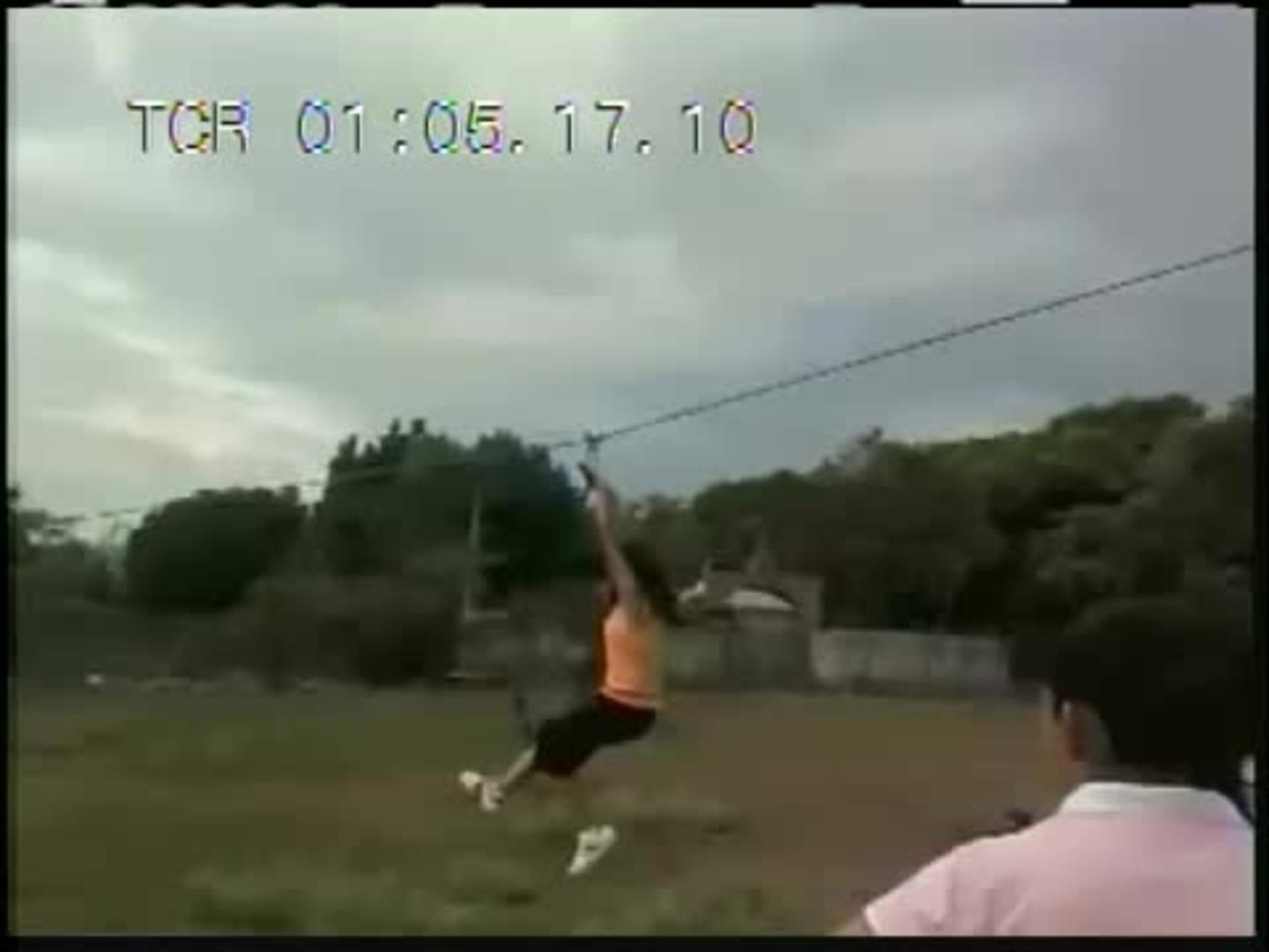 Girl Falls off Zipline Into Puddle of Water Jukin Licensing