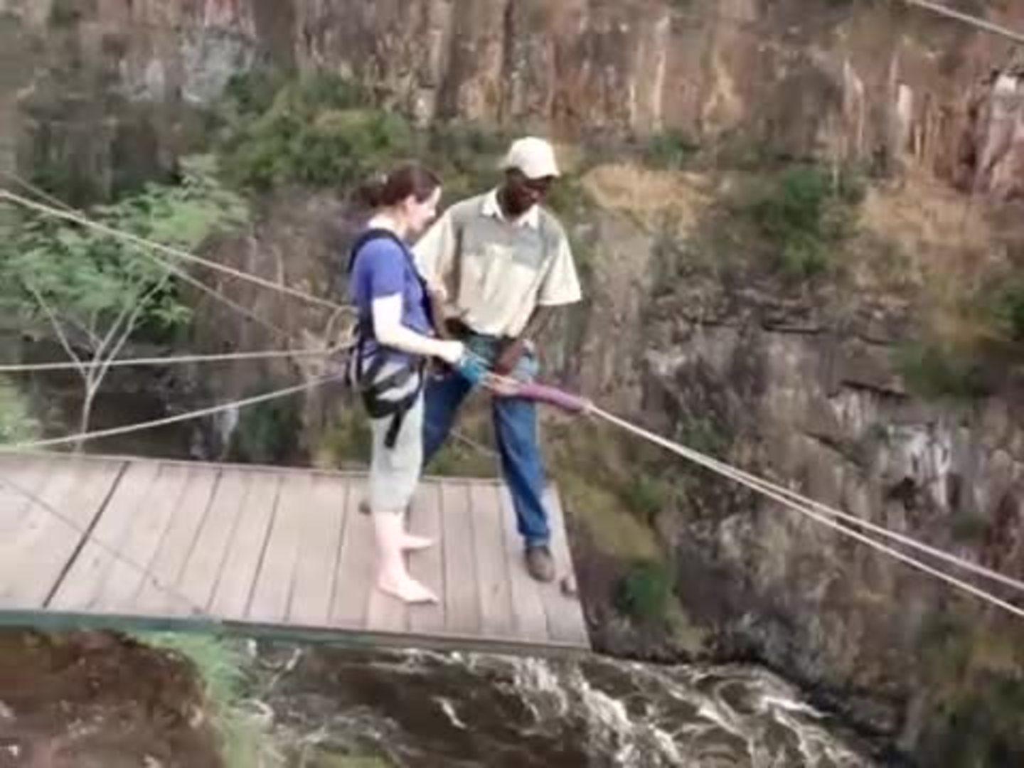 Crazy Rope Swing above Victoria Falls Jukin Licensing
