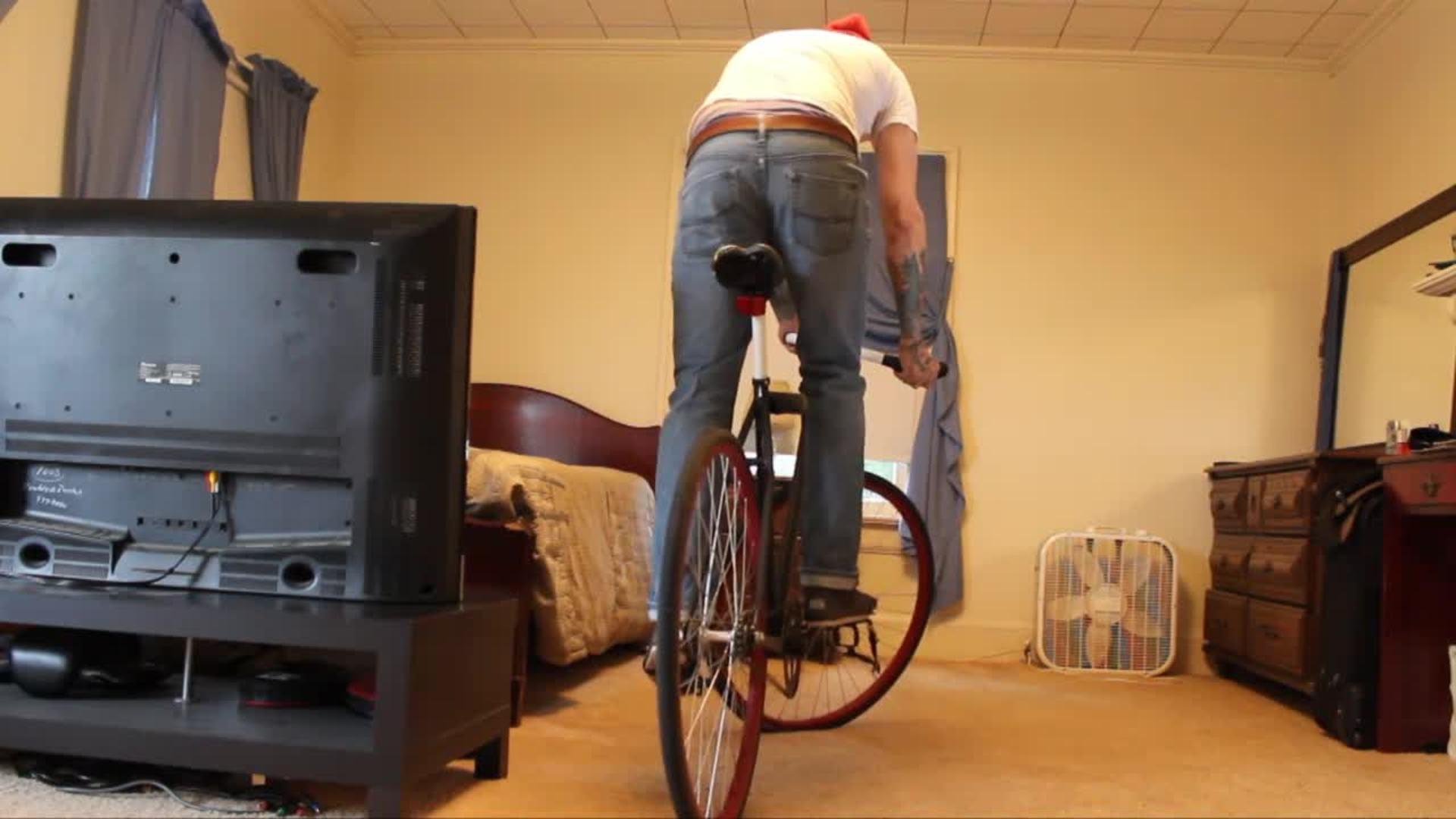 spin bike in bedroom