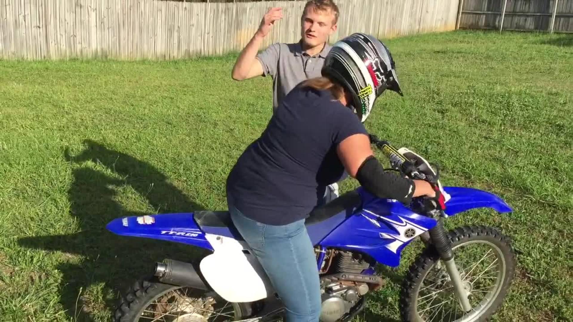 Mom Rides Dirt Bike and Crashes into Fence Jukin Licensing