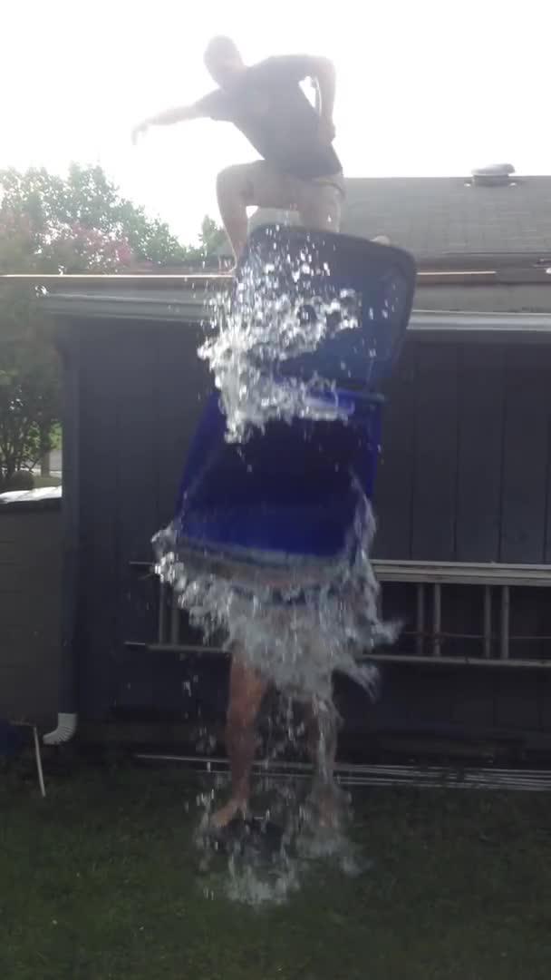 Guy in Speedo Gets Trash Can Filled with Water Dropped on Head Jukin