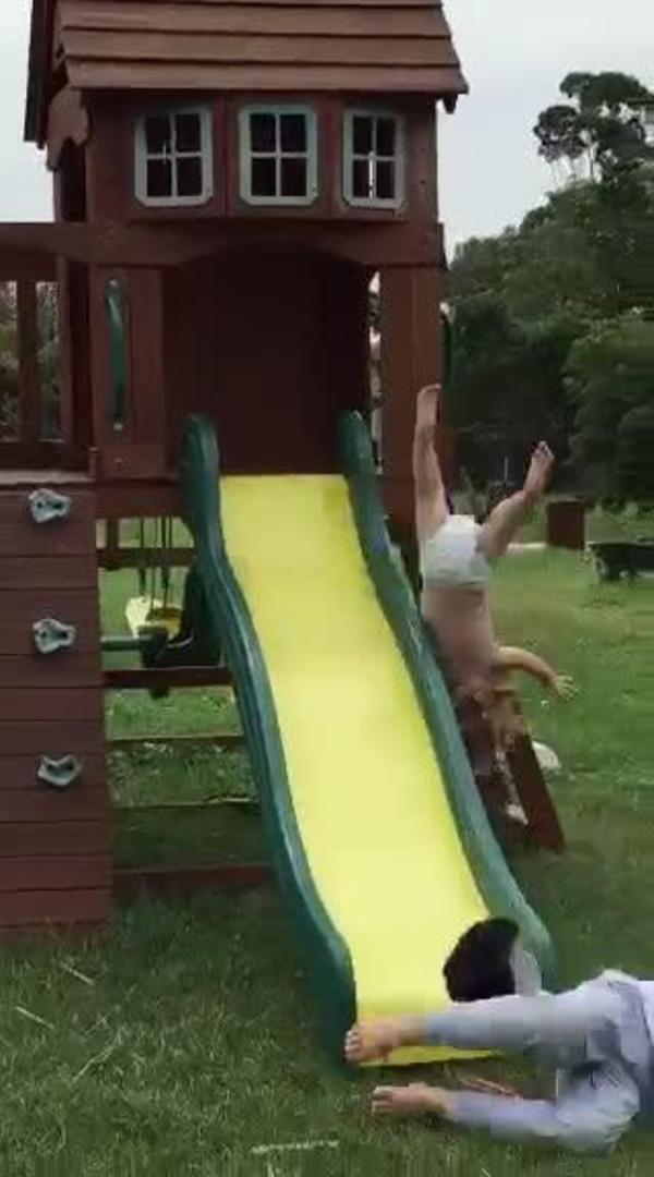 Kid Falls off Slide Chasing Brother Jukin Licensing