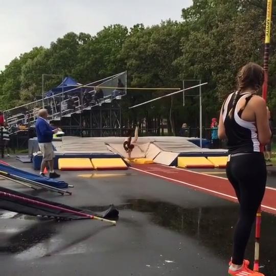 Girl Fails at Pole Vault during Competition Jukin Licensing