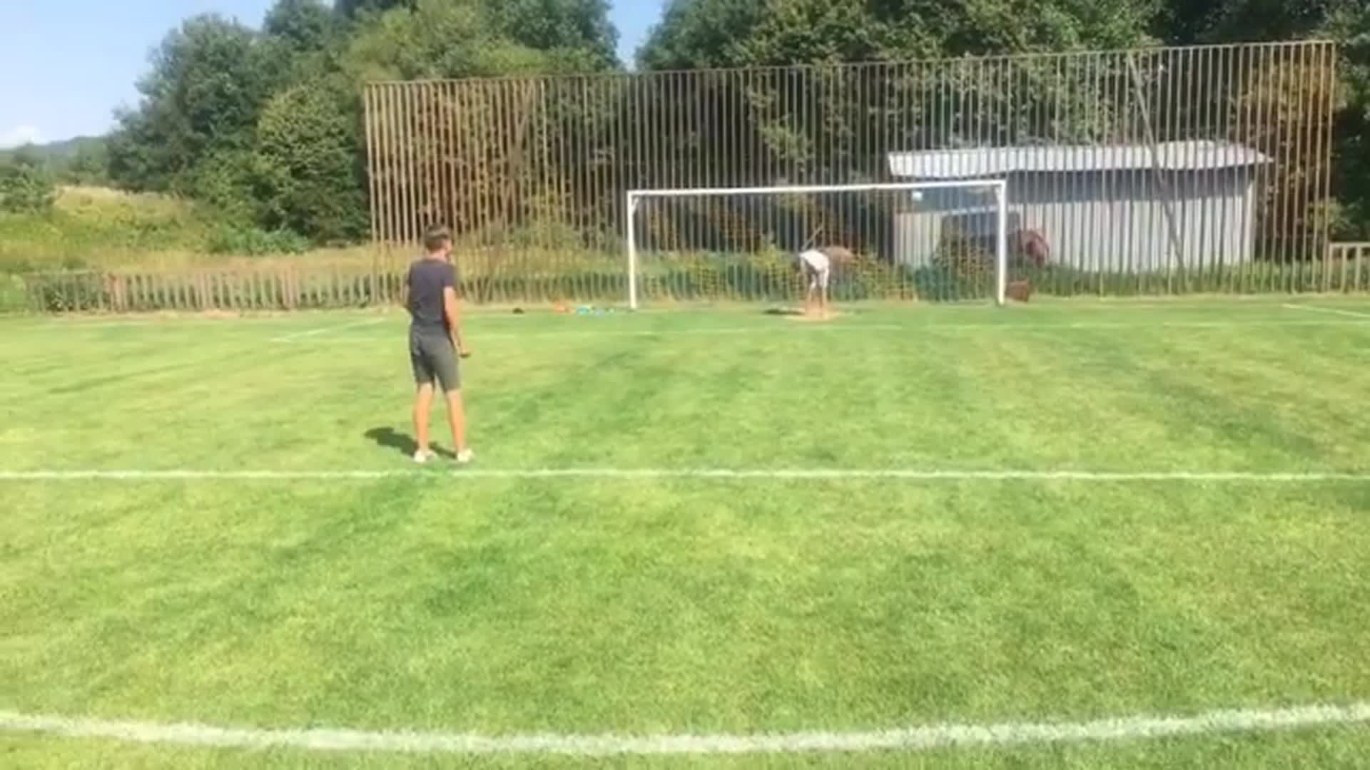 Soccer Player Hit in Face by Ball Rebounding off Goal Post Jukin Media Inc