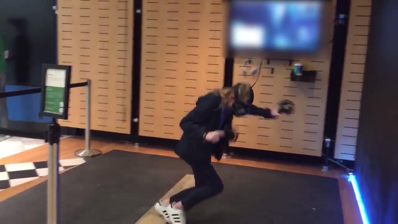 Girl Crashes Into Door While Playing VR Game Jukin Media Inc