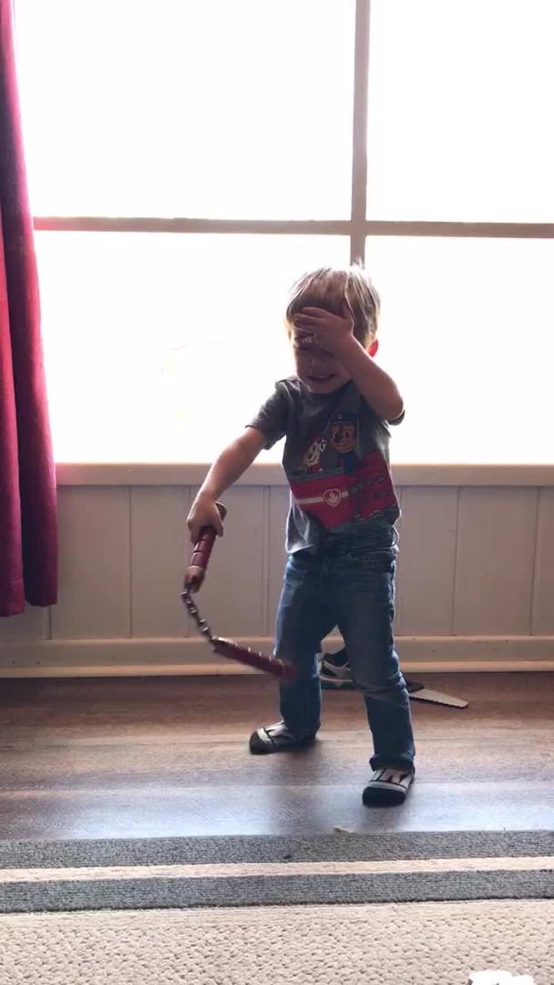 Kid Accidentally Hits Self With Nunchuck Jukin Licensing