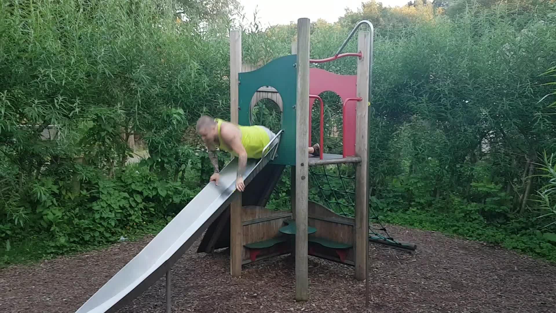 Guy Gets Stuck in Kids Slide Jukin Media Inc