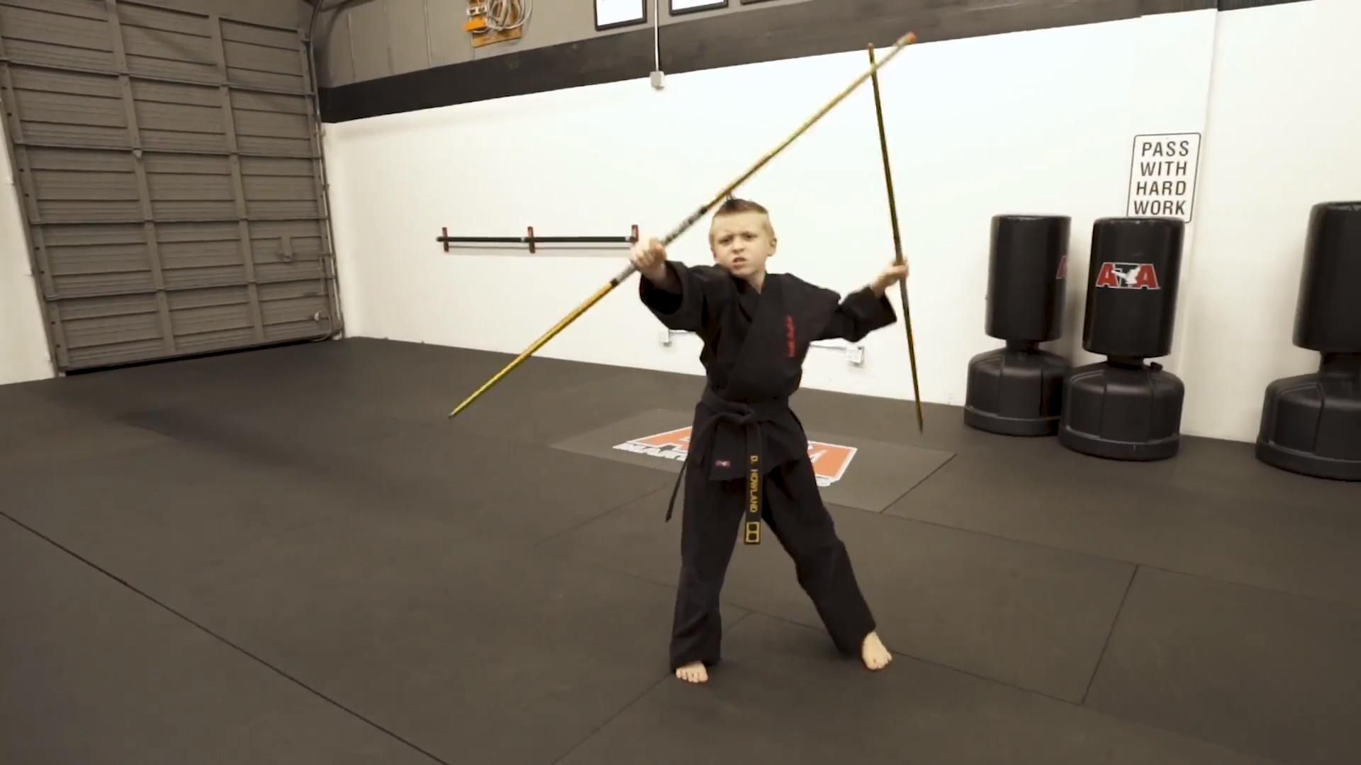 Girl Shows off Skills with Bo Staff Jukin Media Inc