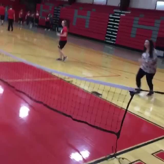 Girl Faceplants After Attempting to Jump Over Volleyball Net Jukin