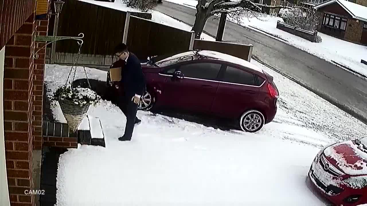 Car Slides Down Icy Driveway Jukin Licensing