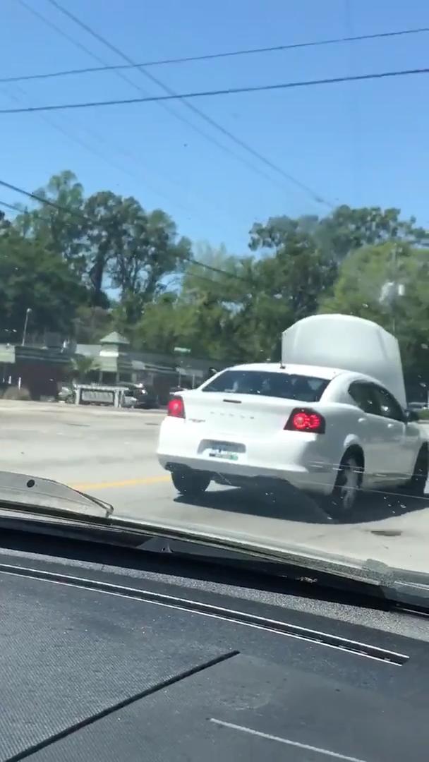 Car's Hood Flies Up In Front Of Windshield While Driving Jukin Media Inc