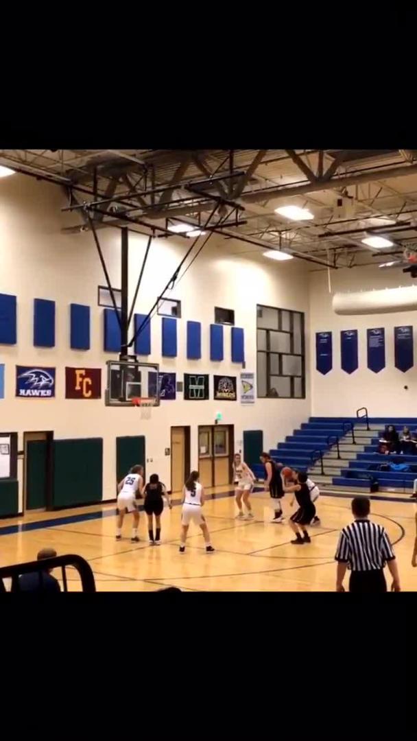 Basketball Player Falls in Free Throw Semicircle Causing Lane Violation