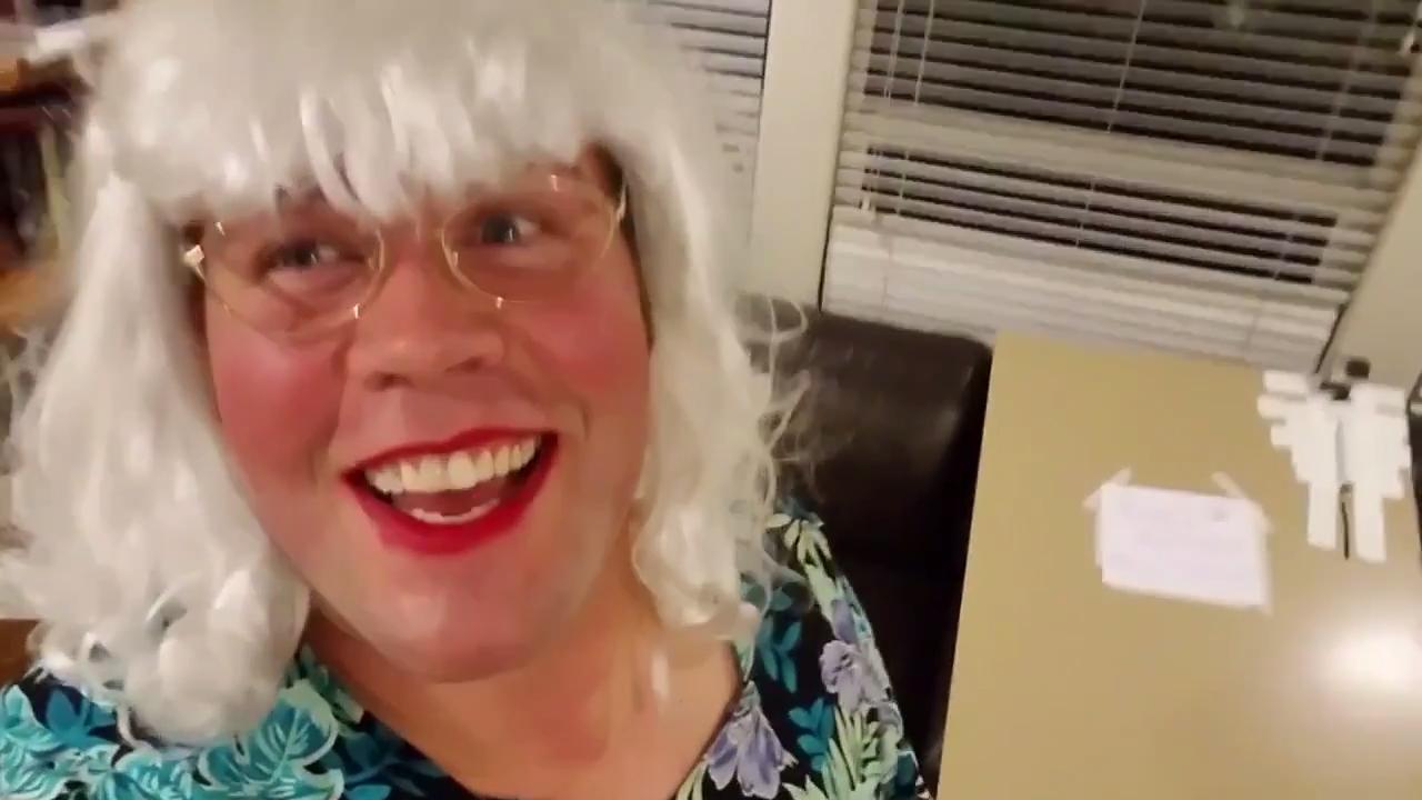 Guy Dressed As Old Lady Does Reverse Trick Or Treat Prank Jukin Media Inc