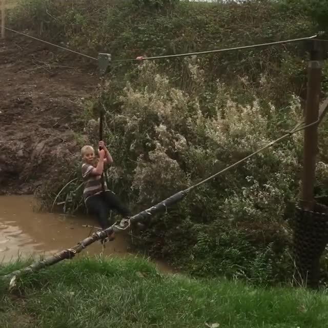 Guy Falls off ZipLine onto Kayaks Jukin Media Inc
