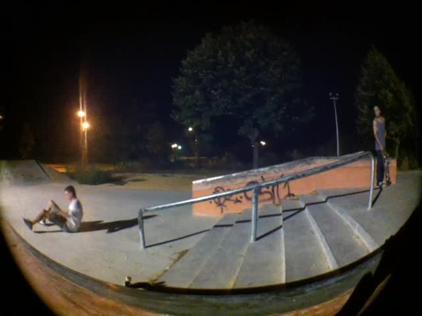 Skateboarding Rail Slide Fail Lands on Rail Jukin Media Inc