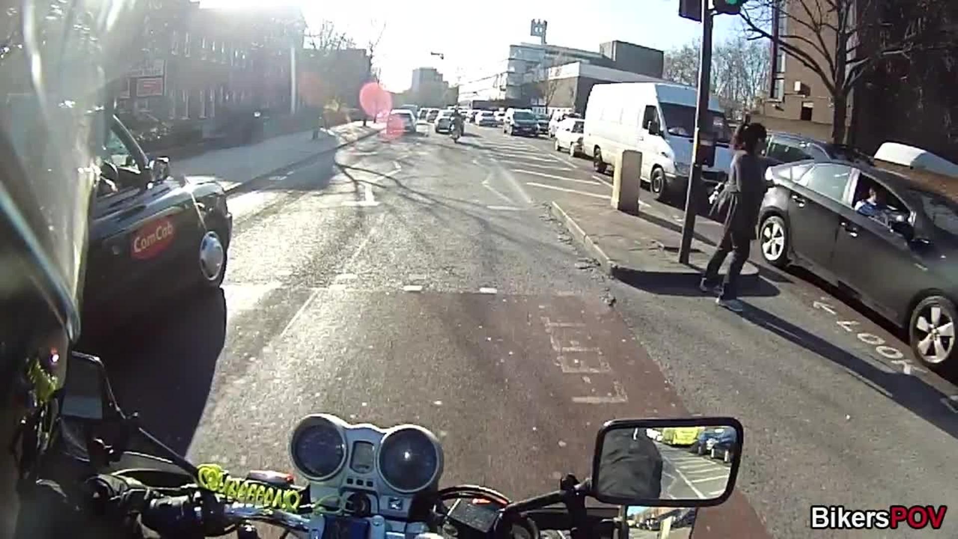 Guy Opens Car Door and Hits Moped Rider Jukin Licensing