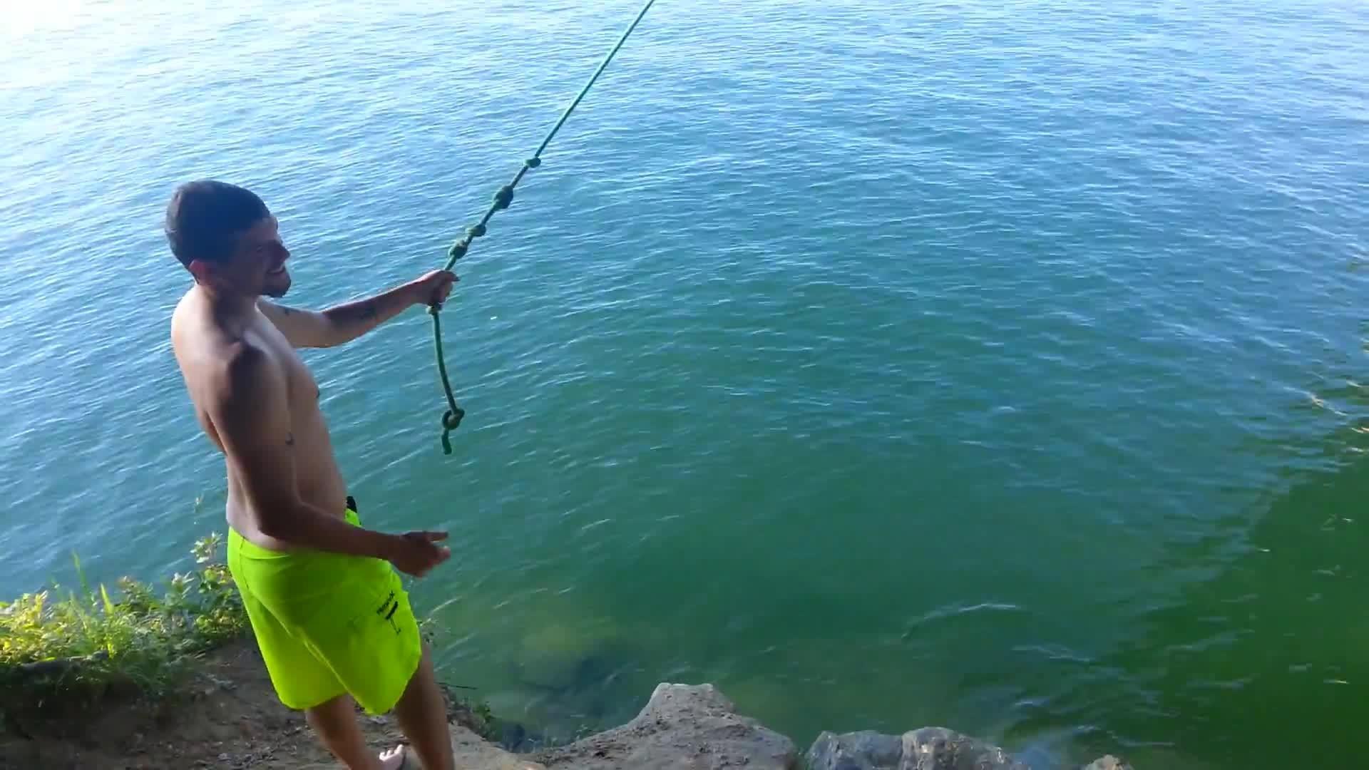 Man on Rope Swing Crashes into Excavator Jukin Media Inc