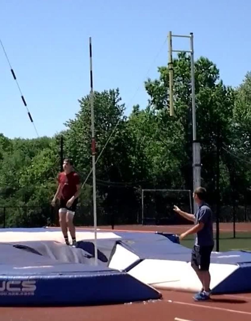 Pole Vaulter Misses Jump and Hits Self in Face Jukin Media Inc