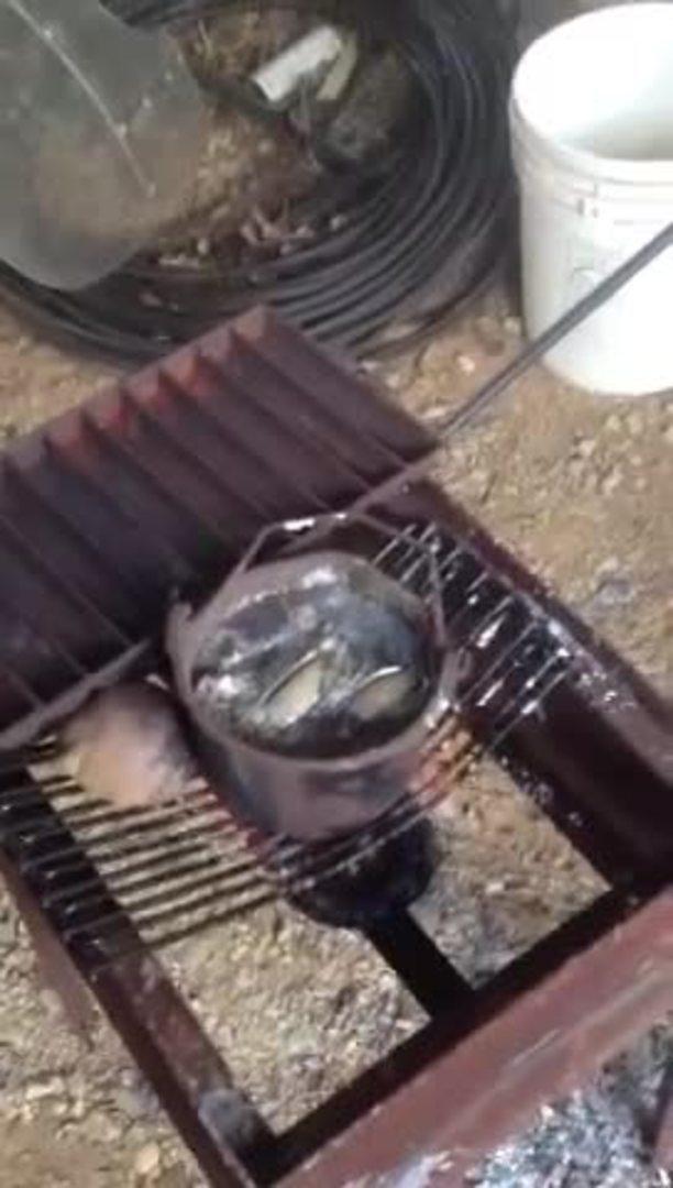 Melting Lead for Fishing Weights Explosion Jukin Licensing