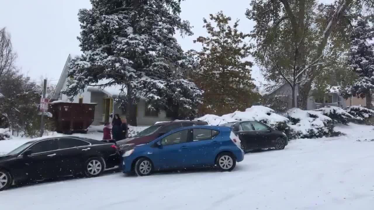 Car Slides Down Snow Covered Slippery Road Jukin Media Inc