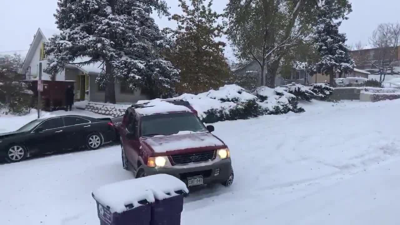 Car Slides Down Snow Covered Slippery Road Jukin Licensing