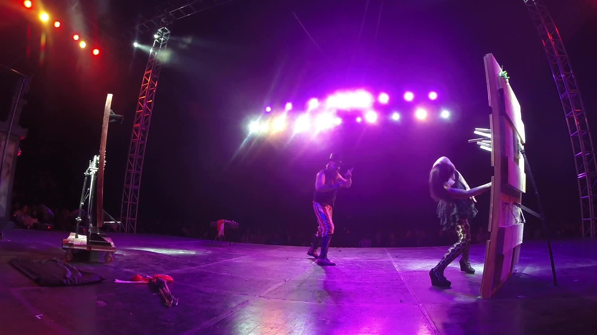 Woman Performs KnifeThrowing Act Jukin Media Inc