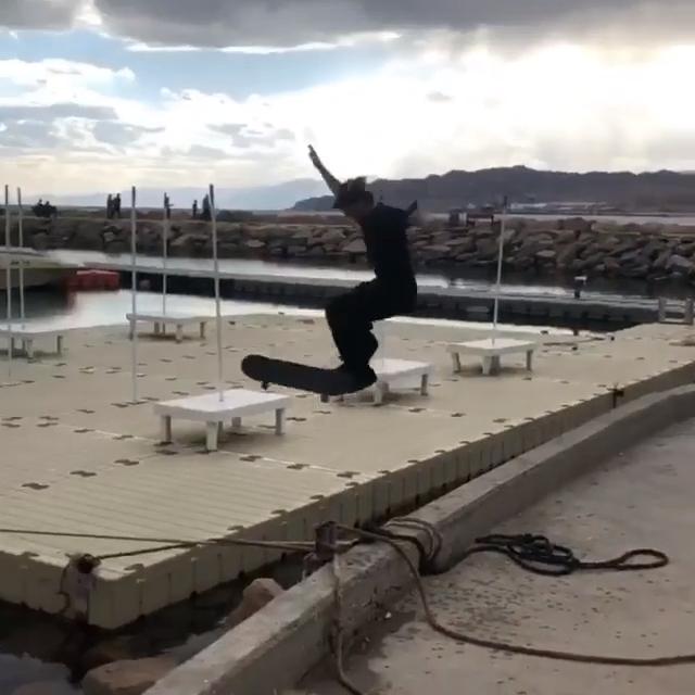 Guy Saves Skateboard From Dropping in Water After He Loses Control of It Jukin Licensing