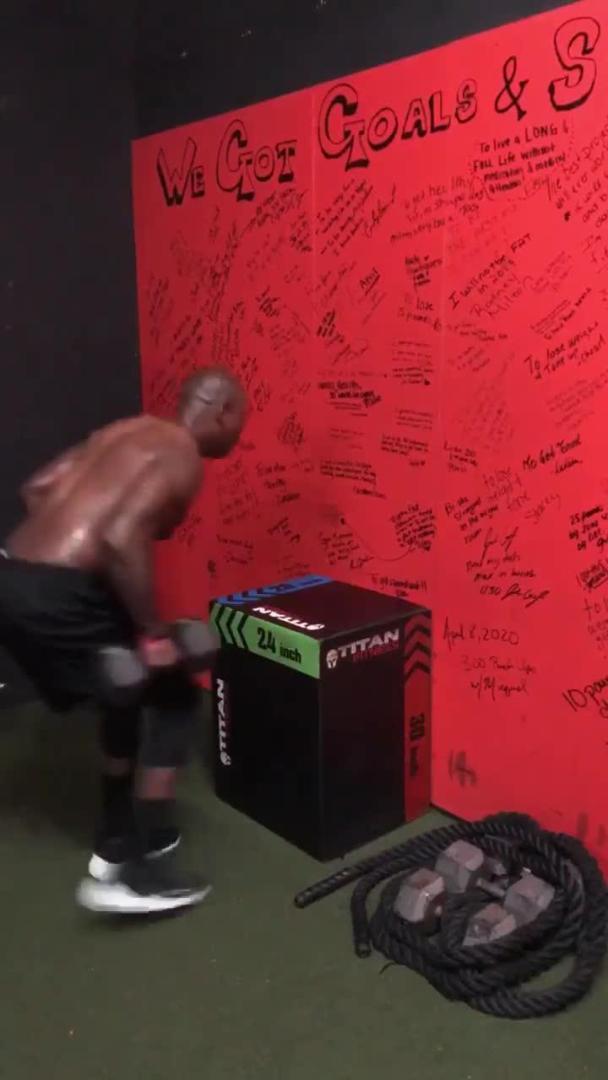 Man Doing Box Jumps With Weights Slides off and Falls Awkwardly Jukin