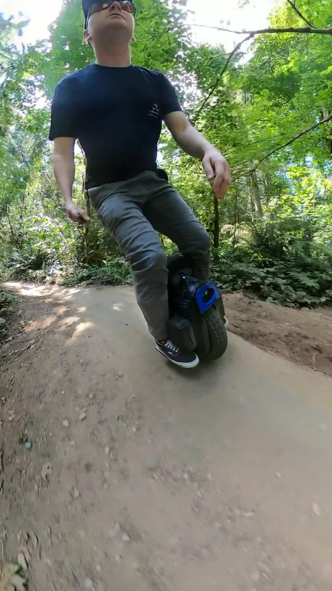 Man Rides Electric Unicycle in Mountain Bike Park Jukin Licensing