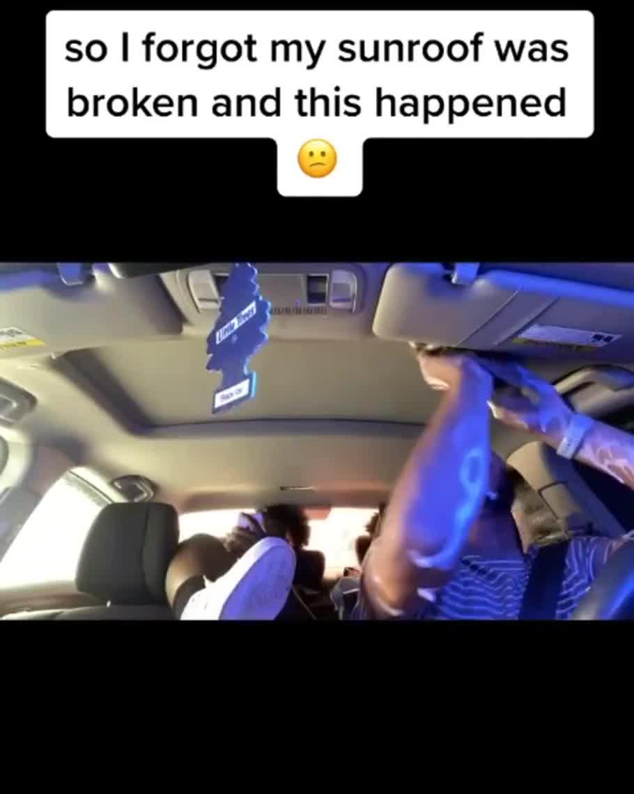 Guy Experiences Car Wash By Voluntarily Opening Sun Roof While Being