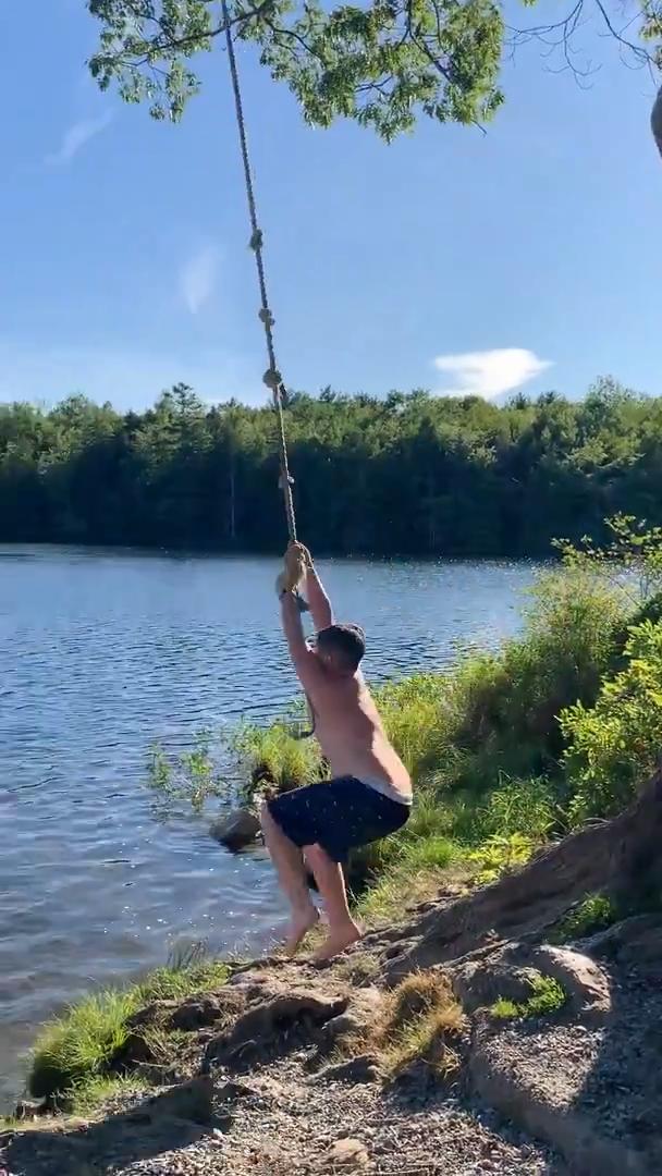 Guy Falls Off Rope Swing Jukin Media Inc
