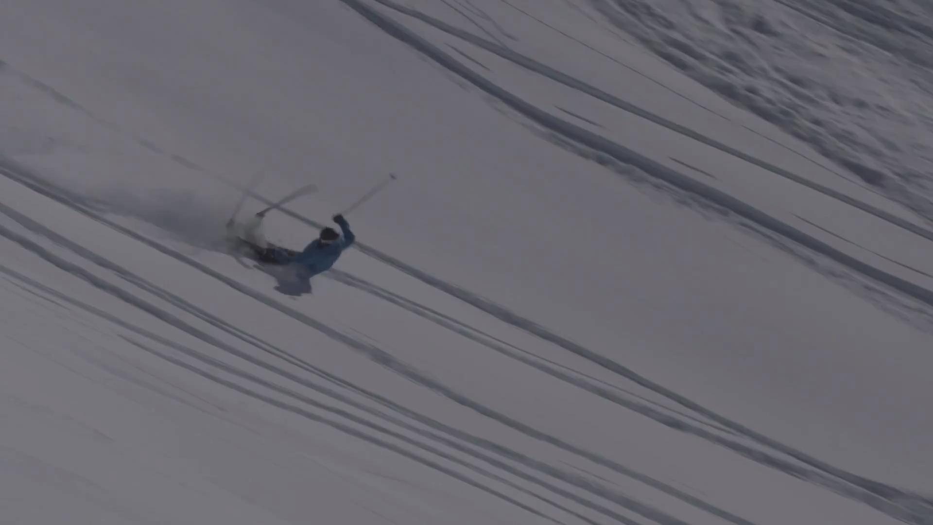 Skier Crashes While Skiing Downhill Fast Jukin Licensing