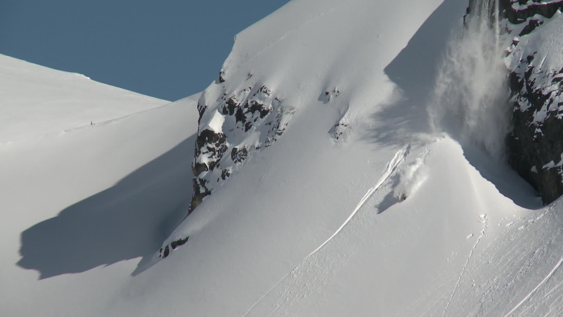 Guy On Skis Has Big Fall After Jumping Off Cliff And Tumbling Downhill Jukin Media Inc