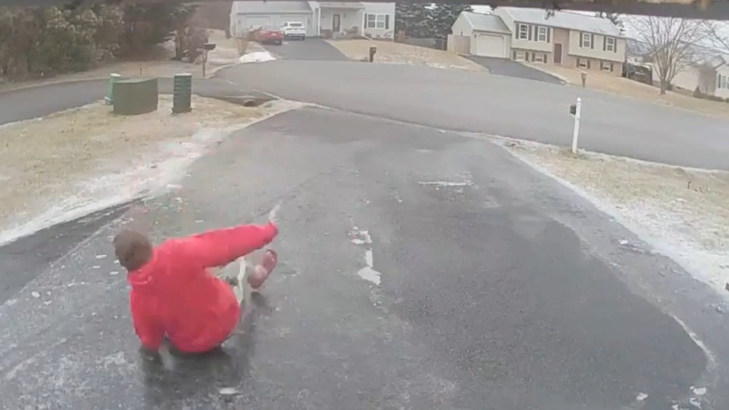 Guy Slips And Falls On His Butt While Walking On Icy Road Jukin Licensing