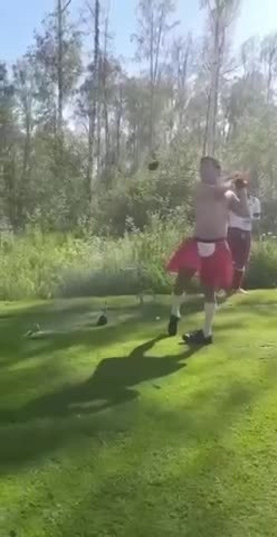 Golf Ball Falls Into Water As Man Attempts To Hit It Near Pond Jukin
