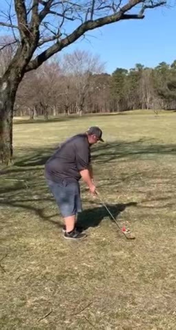 Golf Ball Falls Into Water As Man Attempts To Hit It Near Pond Jukin