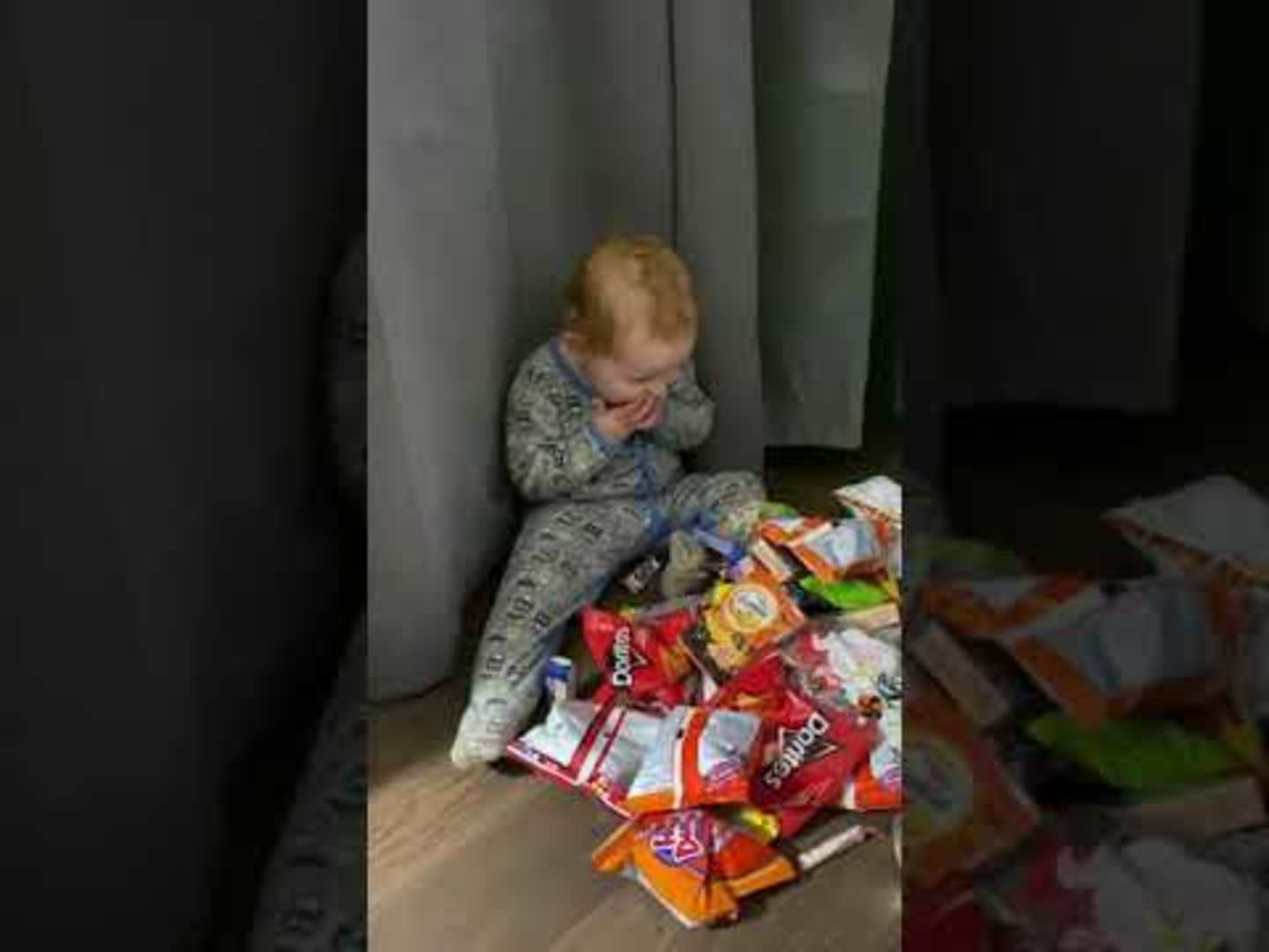 Baby Happy on Getting Lots of Wafers From Trick or Treating