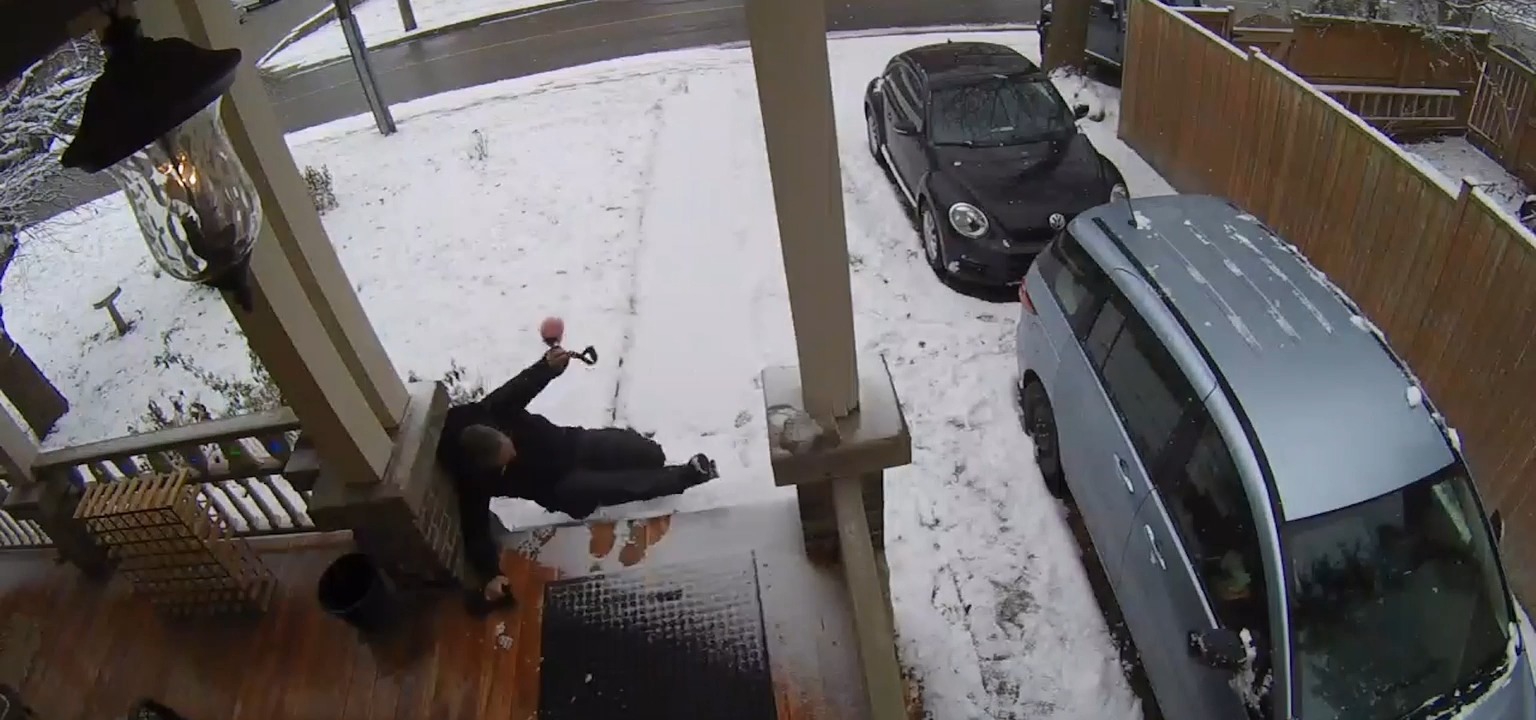 Man Falls Down Stairs After Slipping on Icy Deck Jukin Licensing