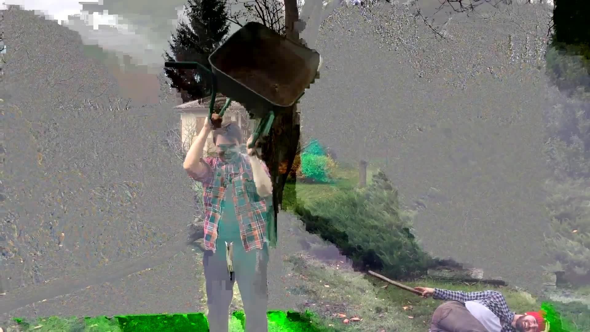 Drunk Guy with Wheelbarrow Hits Friend in Head Jukin Licensing