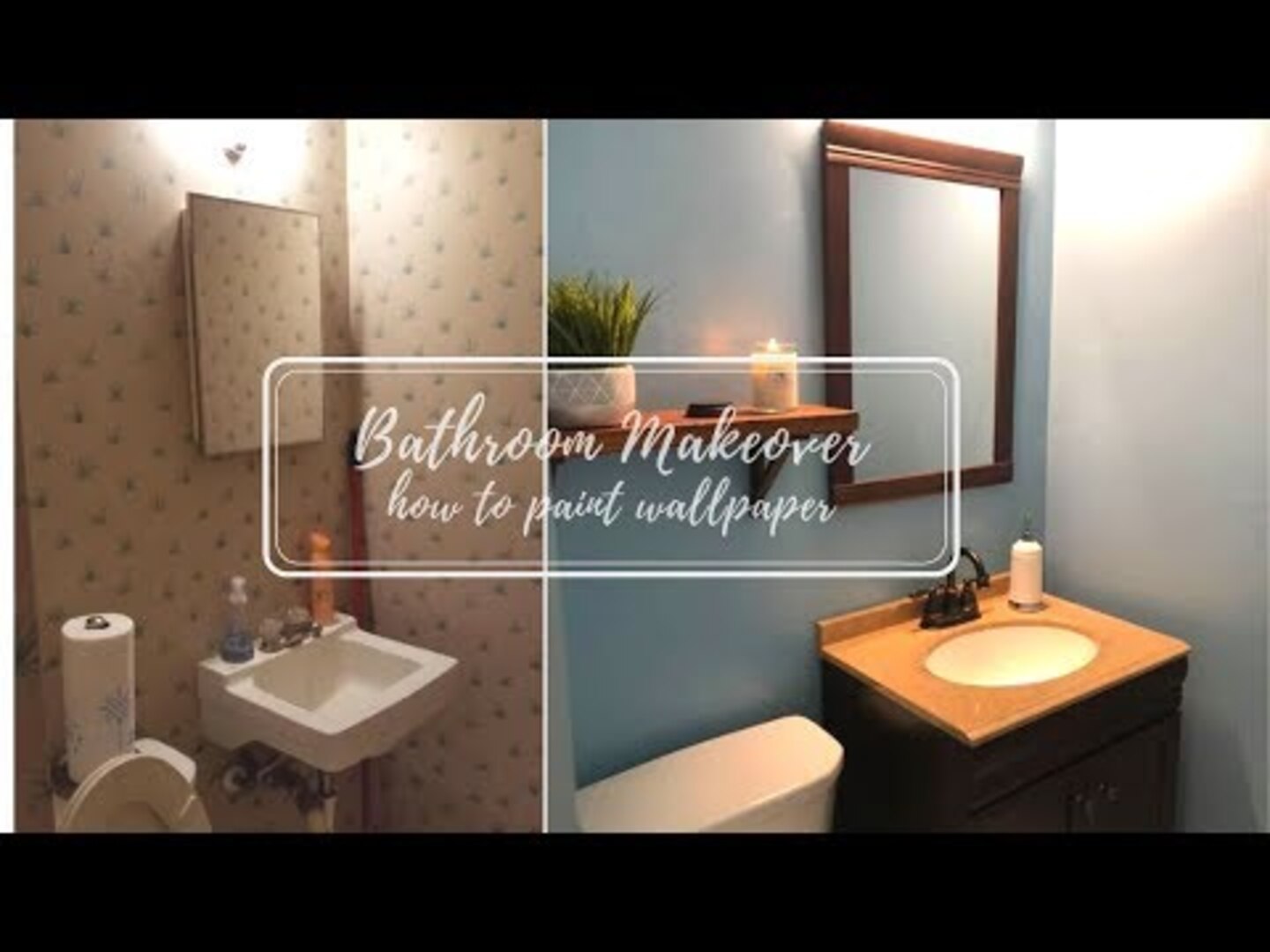Couple Shows How to Paint Over Old Wallpaper During Bathroom Renovation