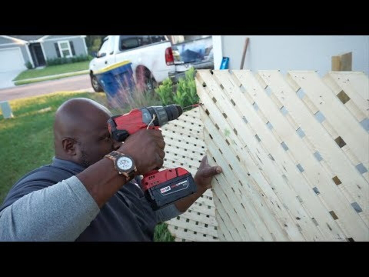 Family Builds Trash Can Enclosure Using Lattice Frame Jukin Licensing