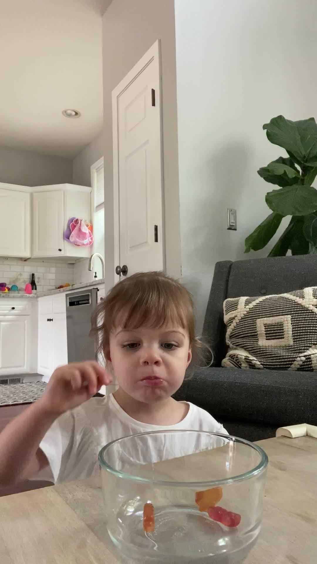 Little Girl Eats Gummy Bears Immediately After her Mom Asks her to Wait