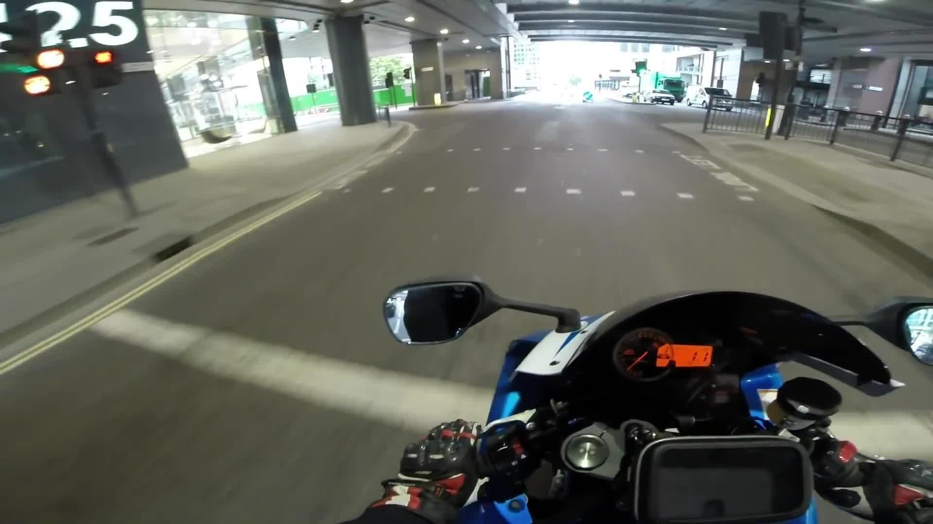 Motorcycle Popping Wheelie Scolded by Policeman on Horse Jukin Licensing