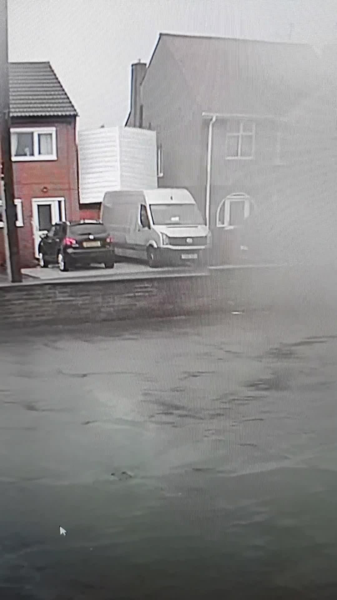 Shed Gets Blown Away by Strong Winds Landing in Middle of the Road