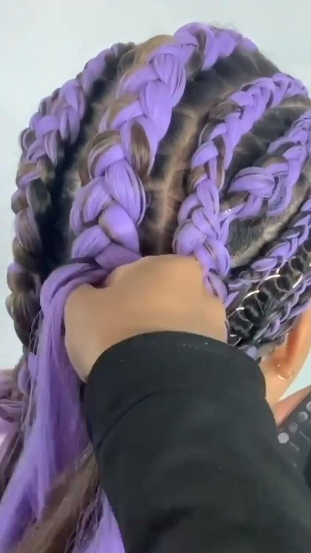 Girl Gets Purple Hair Extension Braids Jukin Licensing